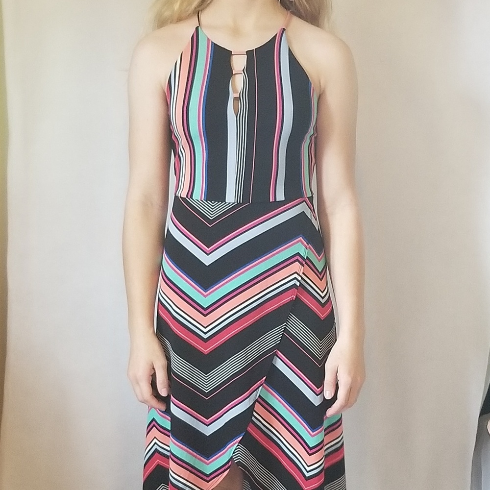 Candie's Striped High Low Maxi Dress